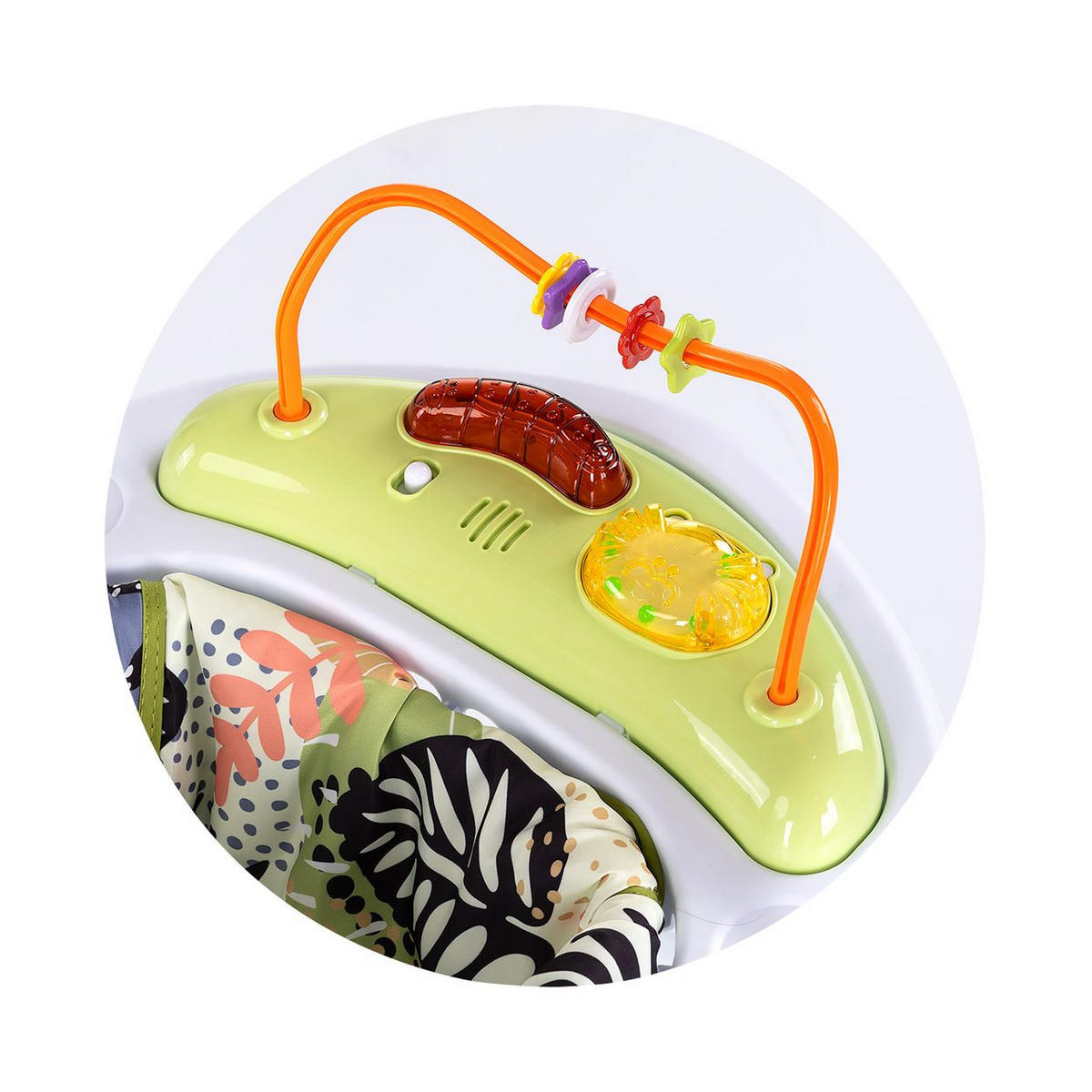HOPSER Jumpy Joy grün Spielcenter, Tiere Hängespielzeug Motorikspielzeug, Musikpanel - Grün, Kunststoff (66/71/71cm) - Chipolino