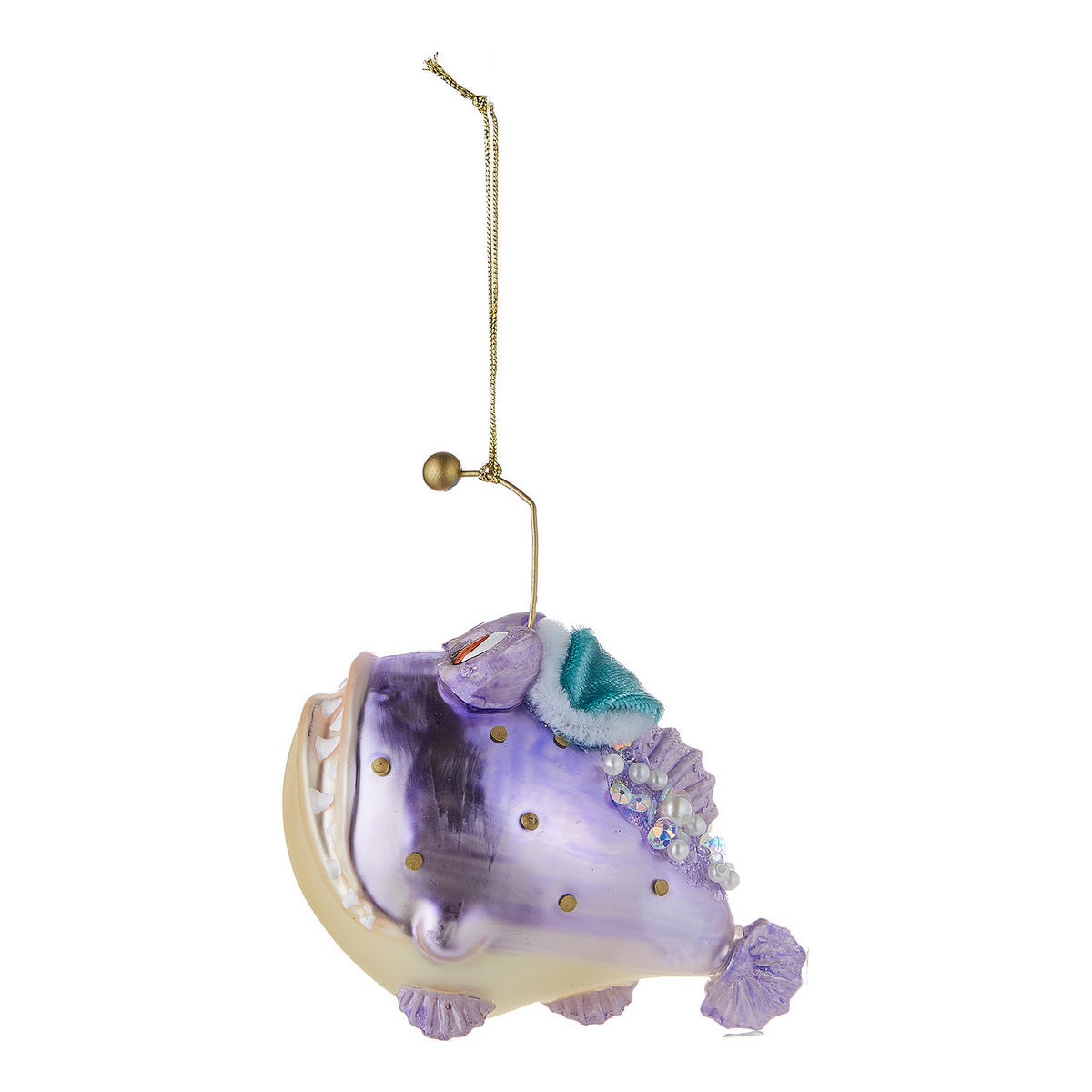 WEIHNACHTSBAUMKUGEL Hang On Anglerfisch - Flieder, Glas (6/11/9cm) - Butlers