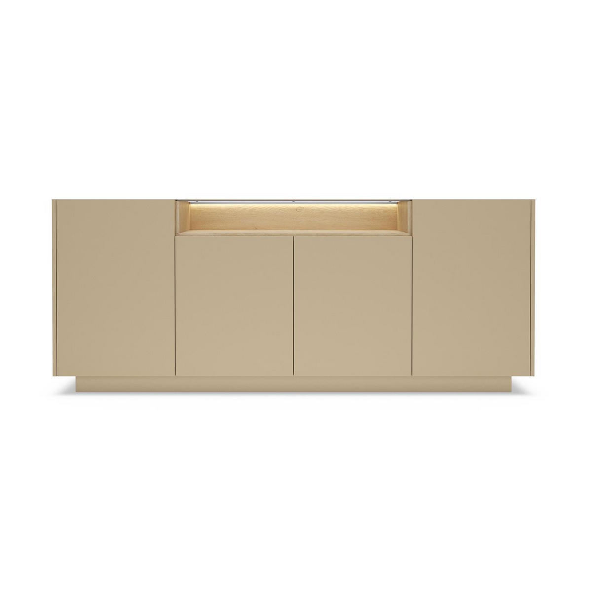 KOMMODE Kiro Braun, Sideboard mit LED - Braun, Holzwerkstoff (203/83/40cm) - Bettso