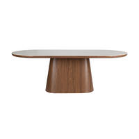ESSTISCH Almira Oval 180 cm Weiß/Dunkelbraun - Braun, Holz (180/90/77cm) - Housecraft Living