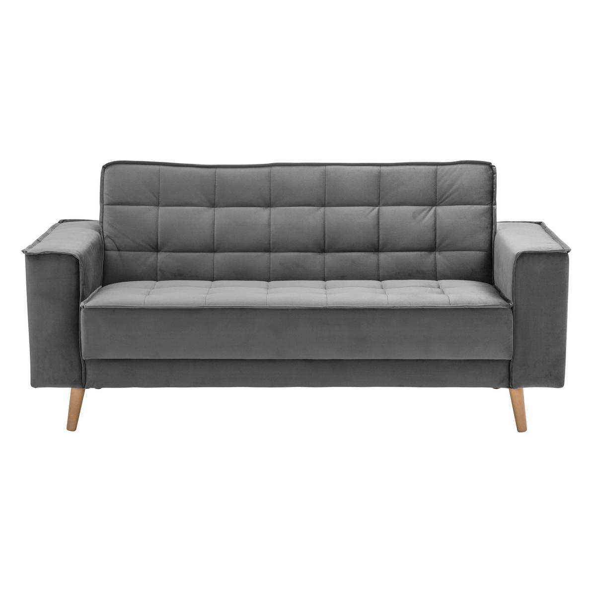 SOFA 2-Sitzer Kavindra Samtvelours anthrazit - Anthrazit, Kunststoff (180/84/78cm) - 58aufmkessel