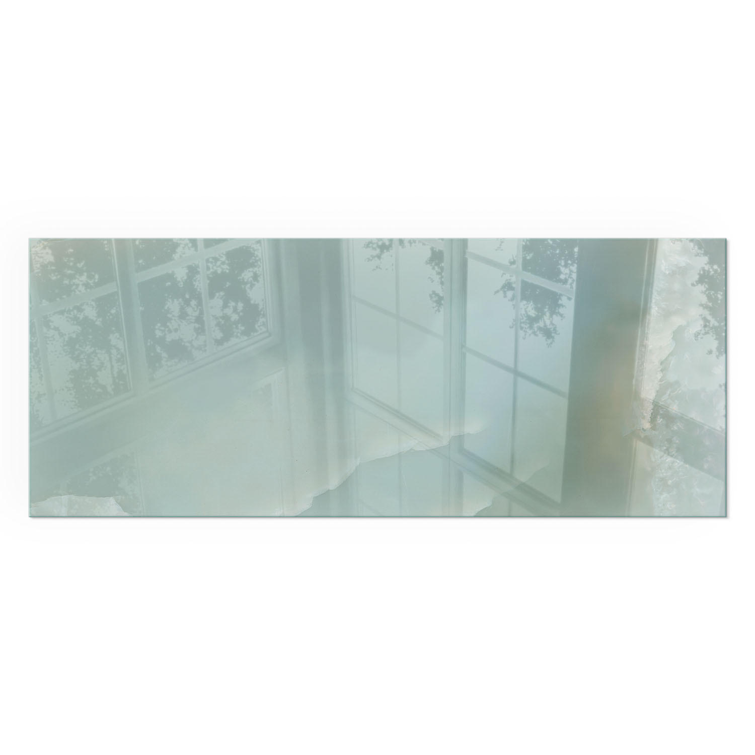 GLASPLATTE für Kamin 125x50 cm - Türkis, Glas (125/50/0.4cm) - TULUP