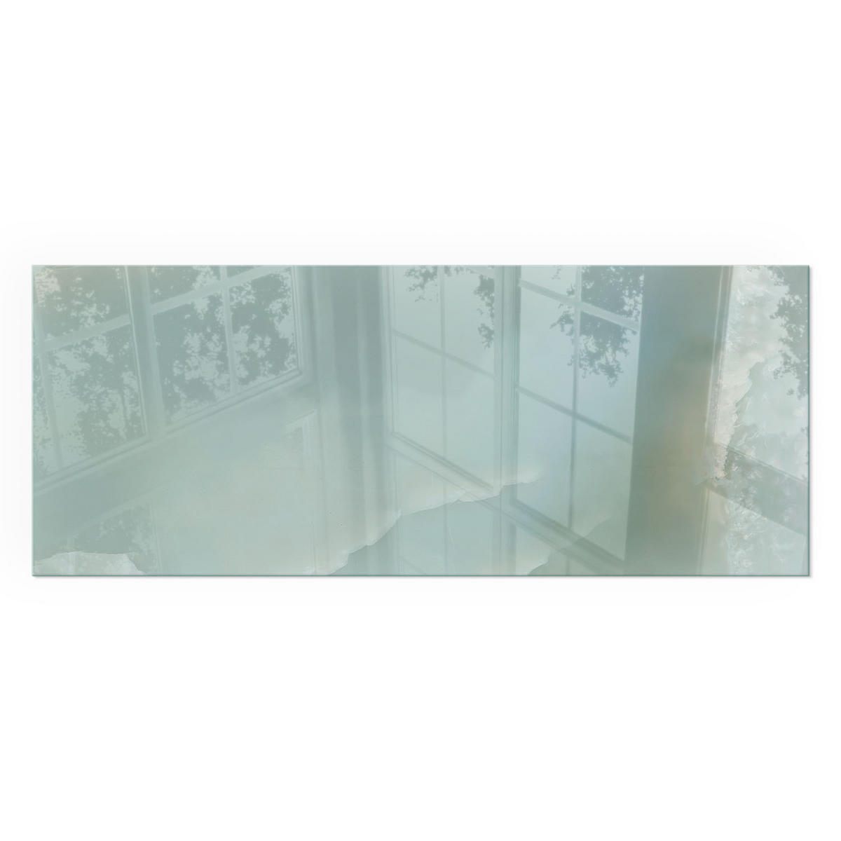 GLASPLATTE für Kamin 125x50 cm - Türkis, Glas (125/50/0.4cm) - TULUP