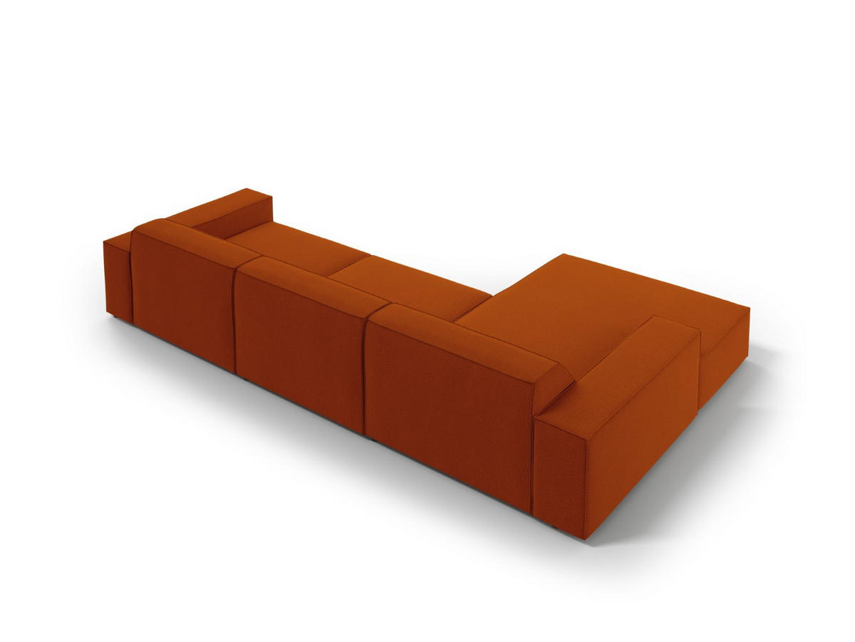 ECKSOFA links Jodie aus strukturiertem Stoff terrakotta 4 Sitzplätze - Terra cotta, Textil (166/284cm) - Micadoni