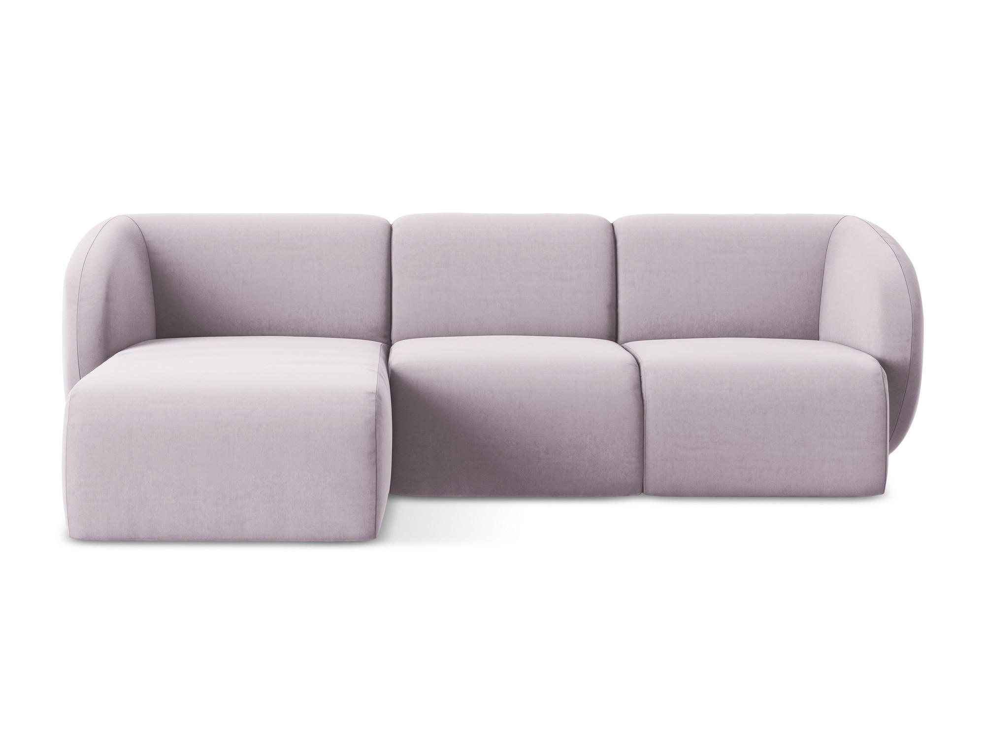 ECKSOFA Links Samt Stoff Violett - Flieder/Schwarz, Holzwerkstoff/Kunststoff (248/166cm) - Makamii