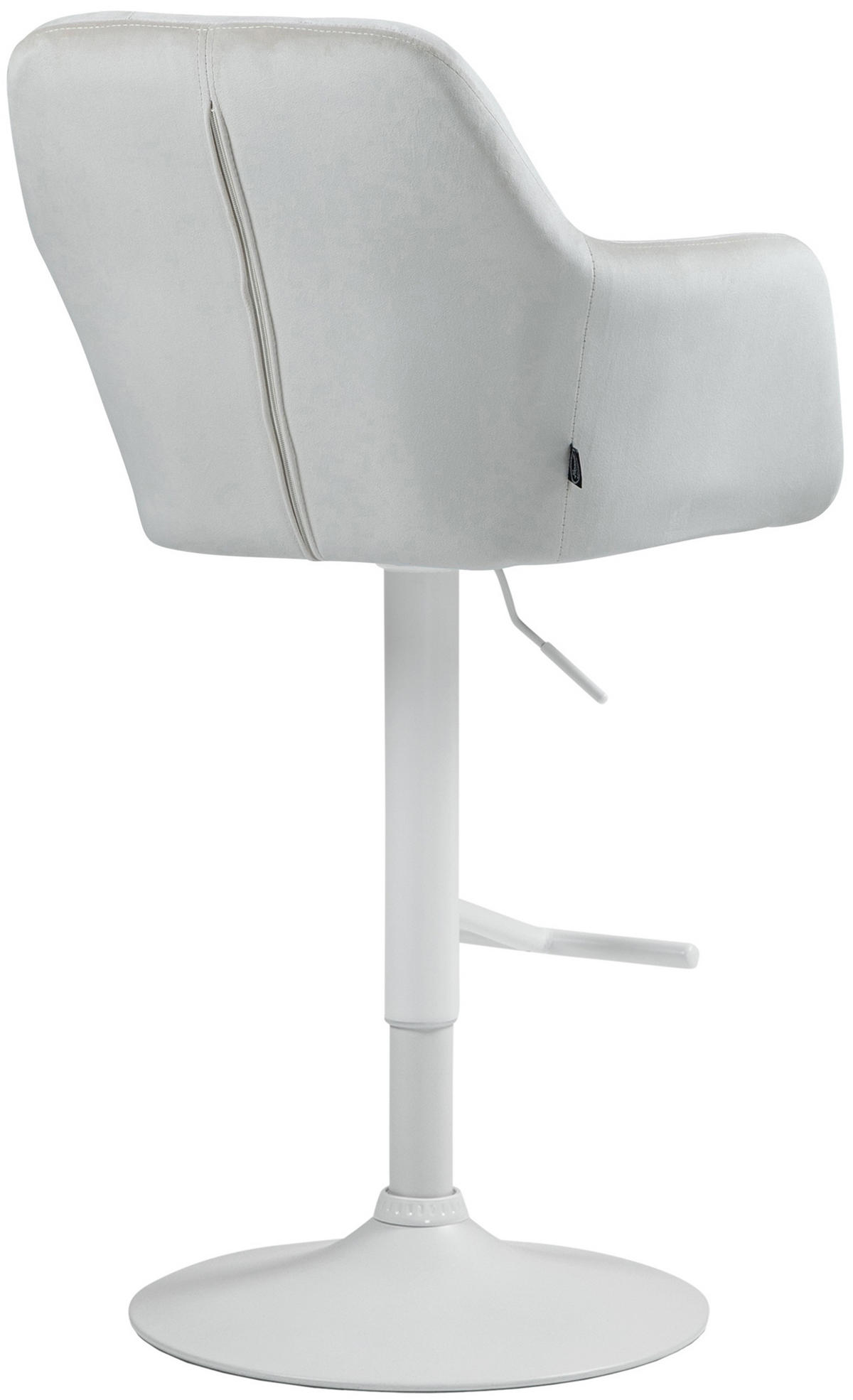 BARHOCKER Nardo Samt weiß creme - Naturfarben/Weiß, Textil/Metall (57/118/59cm) - TPFLiving