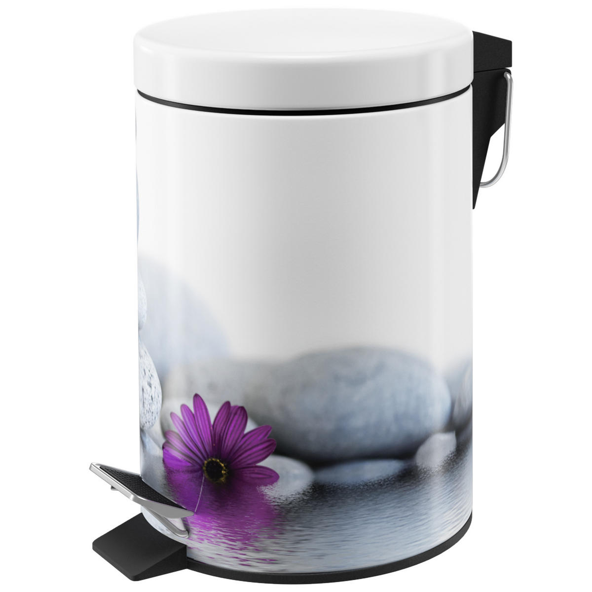 KOSMETIKEIMER Energy Stones - Violett/Schwarz, Kunststoff/Metall (17/25/25cm) - Sanilo