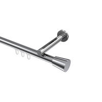 INNENLAUF-GARDINENSTANGEN-SET Siteno Sitra 280 cm (geteilt in 2 x 140 cm), 1-läufig, 20 mm Ø Chrom - Chromfarben, Metall (280cm) - INTERDECO