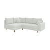 ECKSOFA Henrik Weiß Boucle - Ottomane links - Weiß/Braun, Holz/Textil (231/161cm) - S-Style Möbel