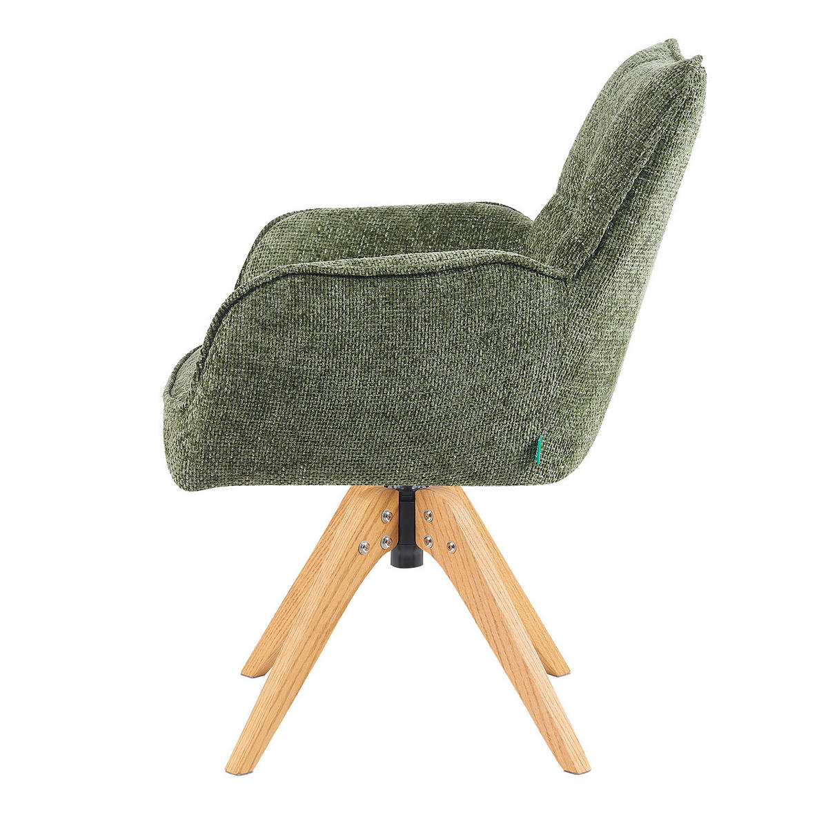 DREHSTUHL Mika-Theo - Honigeiche/Grün, Eichenholz/Holz (59/84/66cm) - DUBI Möbel