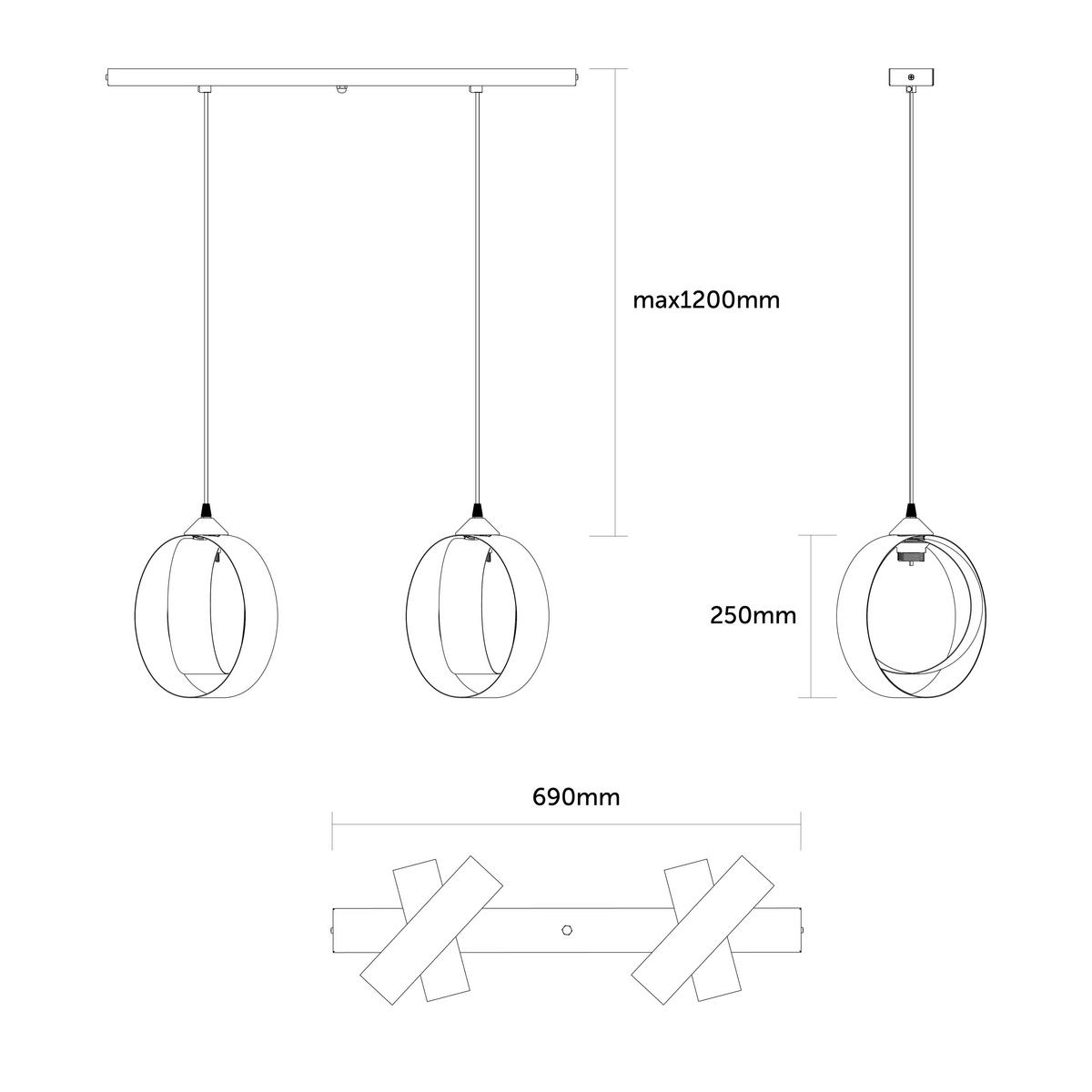HÄNGELEUCHTE Nucleo Linear X2 - Weiß Hochglanz, Metall (7/25/25cm) - Lumicom