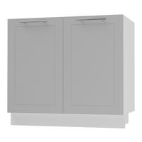 UNTERSCHRANK Bari D11/90 Weiß / RAL 7040 fenstergrau 90 / 50 / 82cm - Weiß/Grau, Holz/Holzwerkstoff (90/82/50cm) - Feldmann-Wohnen