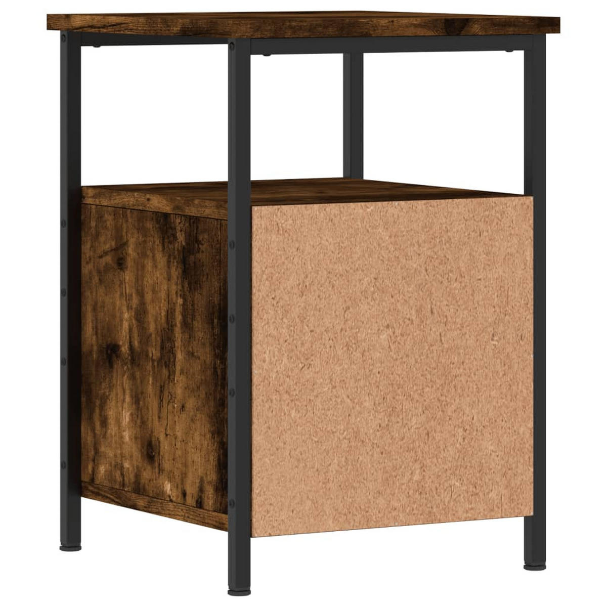 NACHTTISCH 2-teilig mit 2 Schubladen 34/35,5/50 cm aus Holzwerkstoff in Räuchereiche Dekor - Dunkelbraun/Schwarz, Holz/Metall (34/50/35.5cm) - vidaXL