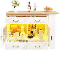 BARTISCH 135-203/39/92,8 cm mit LED und Stauraum, drehbar - Naturfarben, Holzwerkstoff (39/203/92cm) - BEAOK