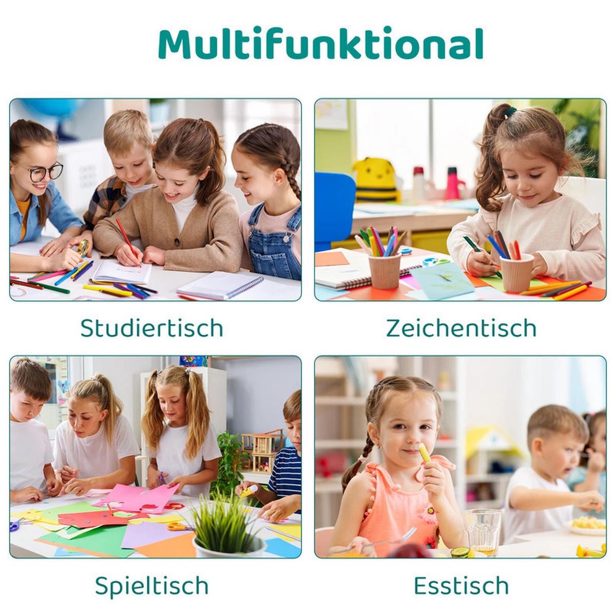 KINDERSITZGRUPPE Türkis Höhenverstellbar - Grün, Kunststoff (60/48/60cm) - Bextsrack