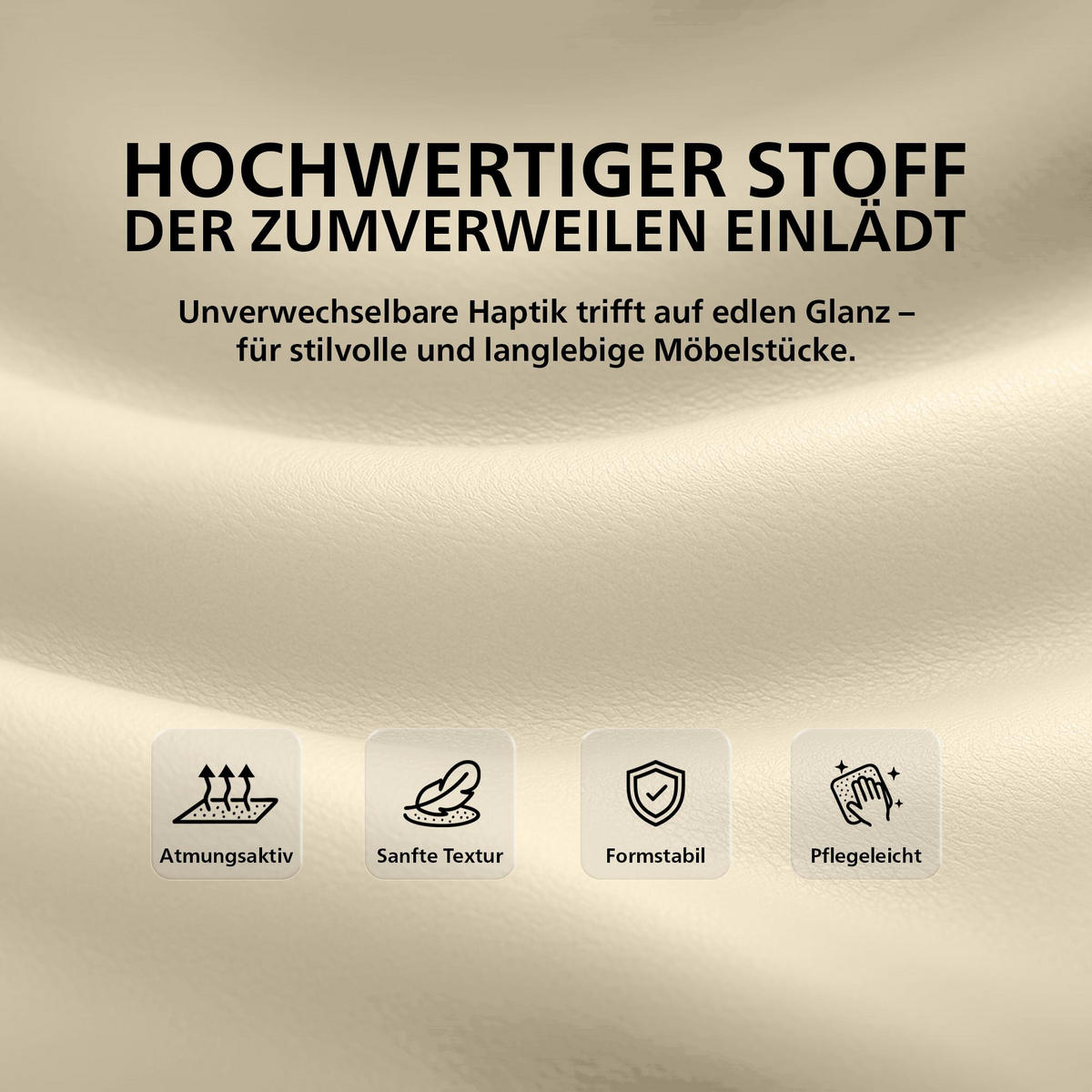 SCHWINGSTUHL 2er Set Lederlook Creme - Creme, Textil/Metall (57/92/59cm) - CLP