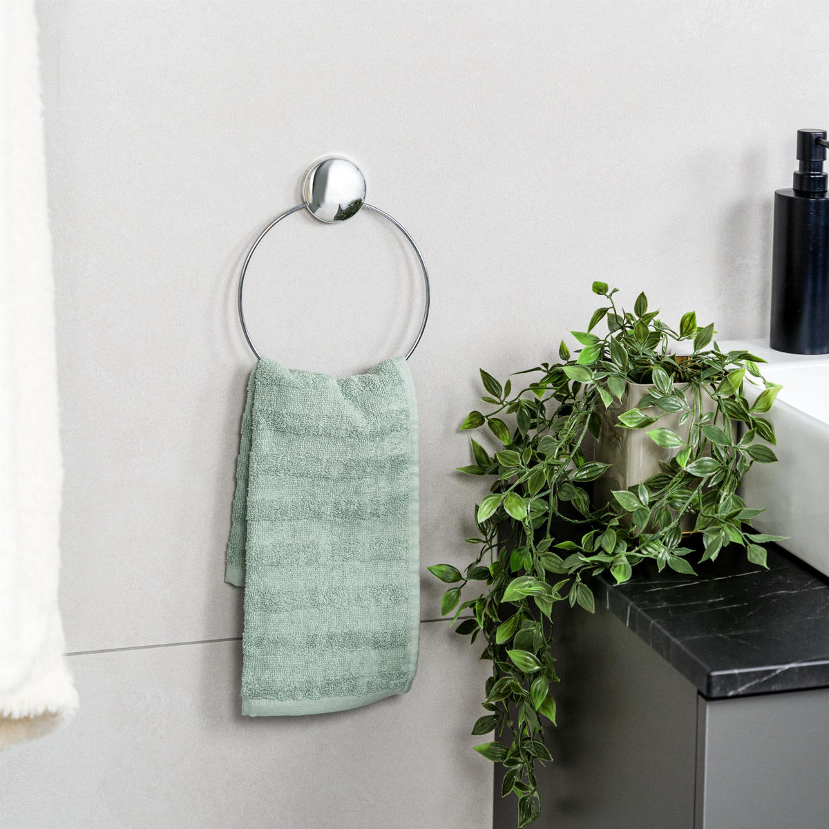 HANDTUCHRING MOON-LOC - Edelstahlfarben, Metall (20.4/2/20.4cm) - bremermann