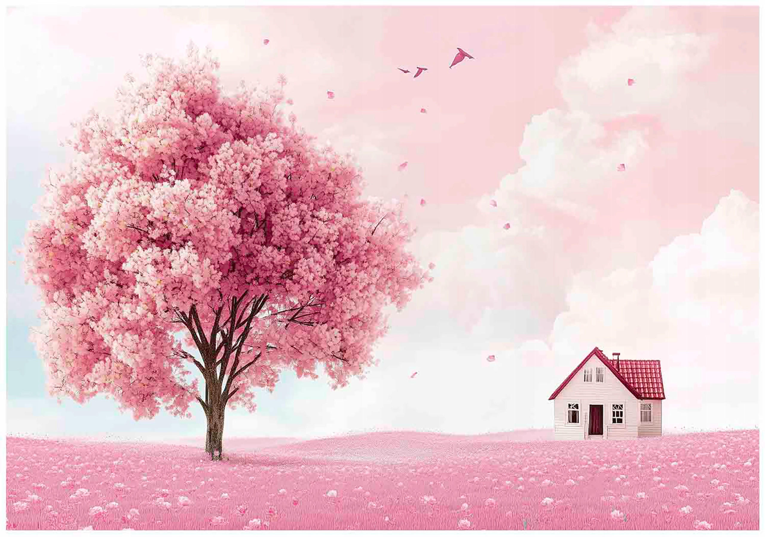 FOTOTAPETE Kinderzimmer Mädchen Baum 400x280 - Multicolor, Papier (400/280cm) - Wallarena