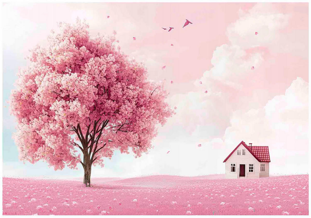 FOTOTAPETE Kinderzimmer Mädchen Baum 250x175 - Multicolor, Papier (250/175cm) - Wallarena
