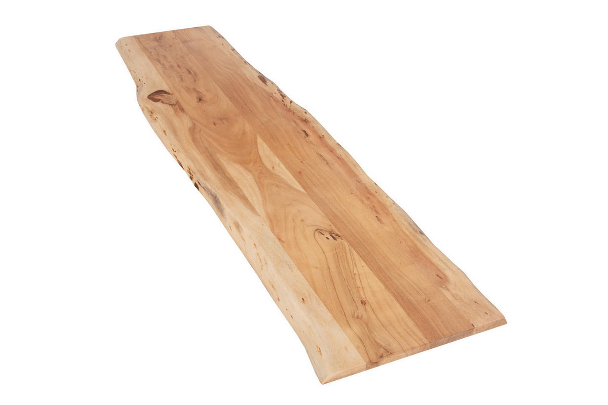 TISCHPLATTE CURTIS - Beige/Naturfarben, Akazienholz/Holz (40/160/3cm) - SAM