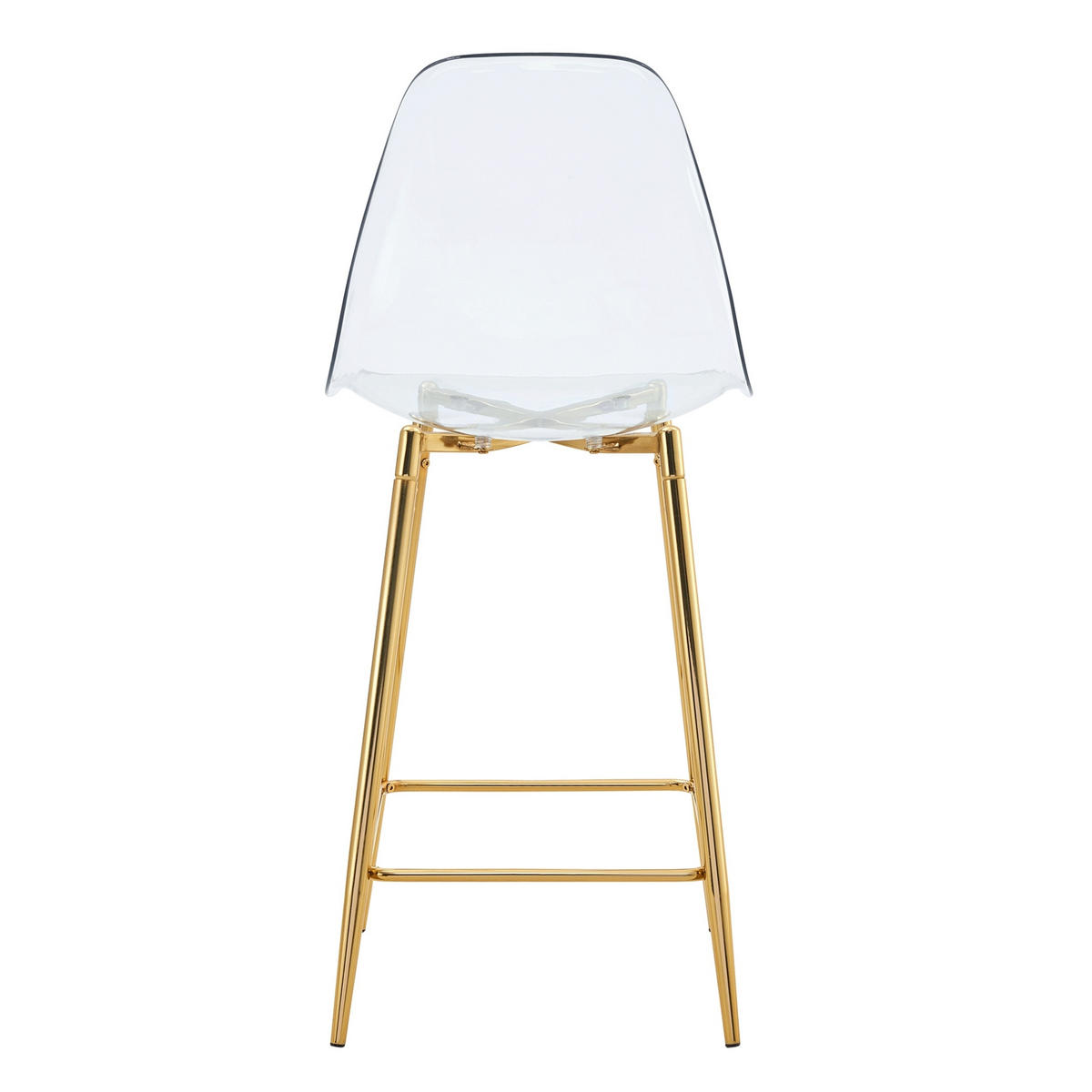 BARHOCKER Transparent 2er-Set mit Metallgestell Gold - Goldfarben, Metall (45/102/51.3cm) - Meubliv