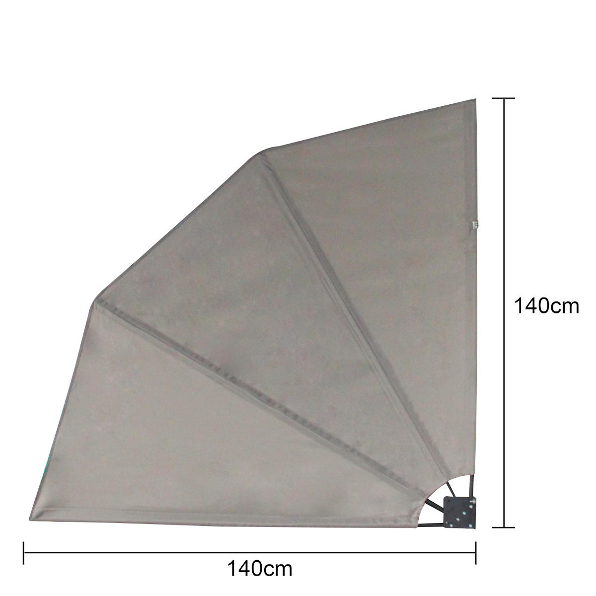 BALKONFÄCHER 140x140 Hellgrau - Hellgrau, Textil (140/140cm) - SVITA