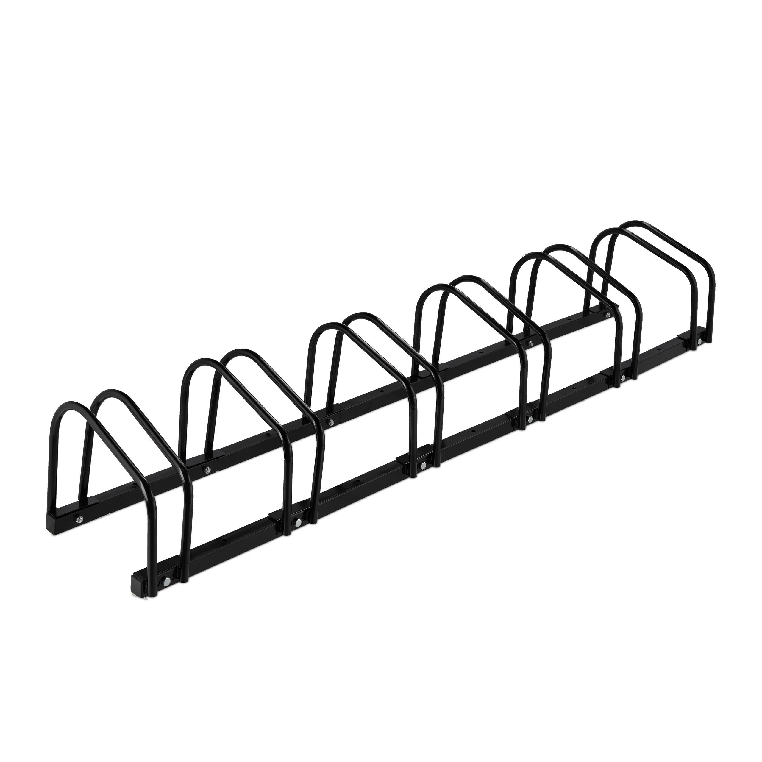 FAHRRADSTÄNDER Schwarz für 6 Fahrräder - Schwarz, Metall (163.5/27/33cm) - Relaxdays