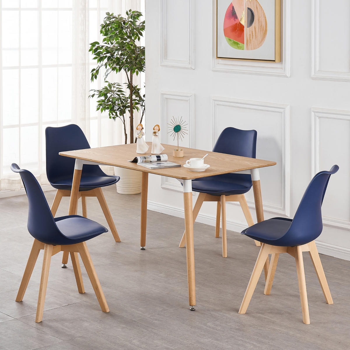 ESSZIMMERSTUHL Kunststoff 4-teilig Blau - Blau, Kunststoff (48/83/44cm) - Life Interiors