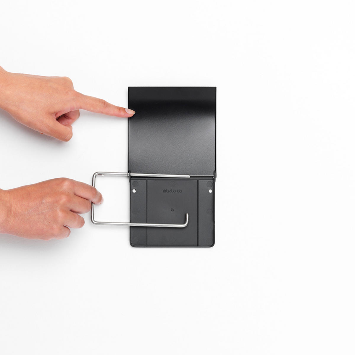 TOILETTENBÜRSTENGARNITUR ReNew, Matt Black - Schwarz, Metall (14.4/11.8/16.5cm) - Brabantia