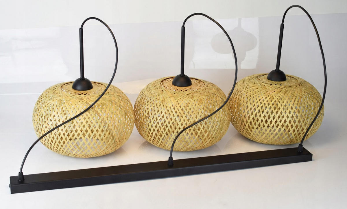 PENDELLEUCHTE BOHO - Beige, Holz/Metall (28/105/100cm) - kiki design