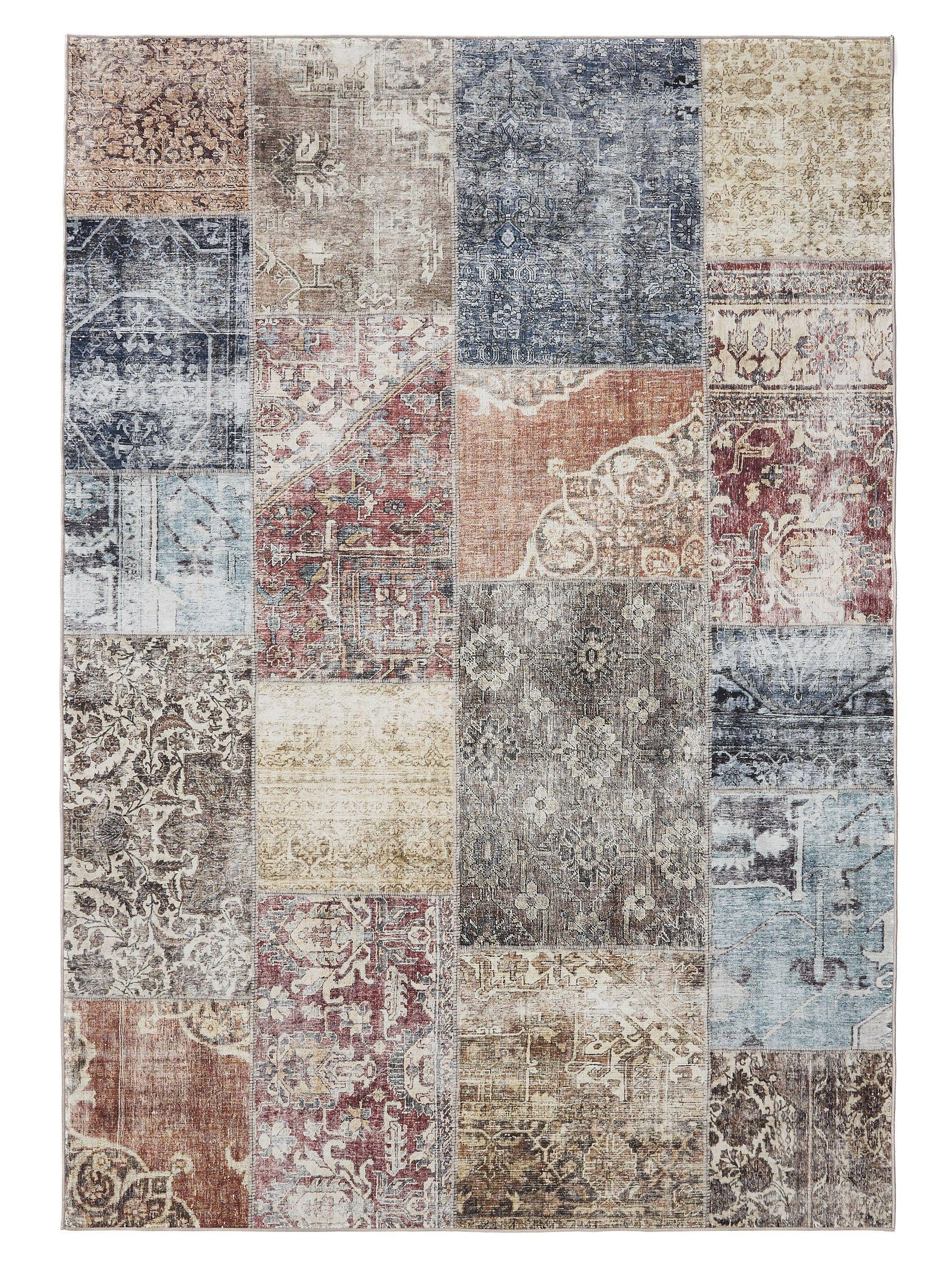 VINTAGE-TEPPICH George waschbar 120x170 cm - Multicolor/Braun, Kunststoff (120/170cm) - benuta