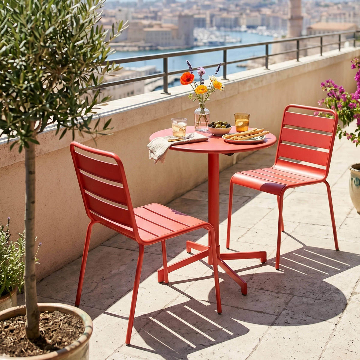 GARTENSET 3-tlg., Rot - Rot, Metall - Oviala