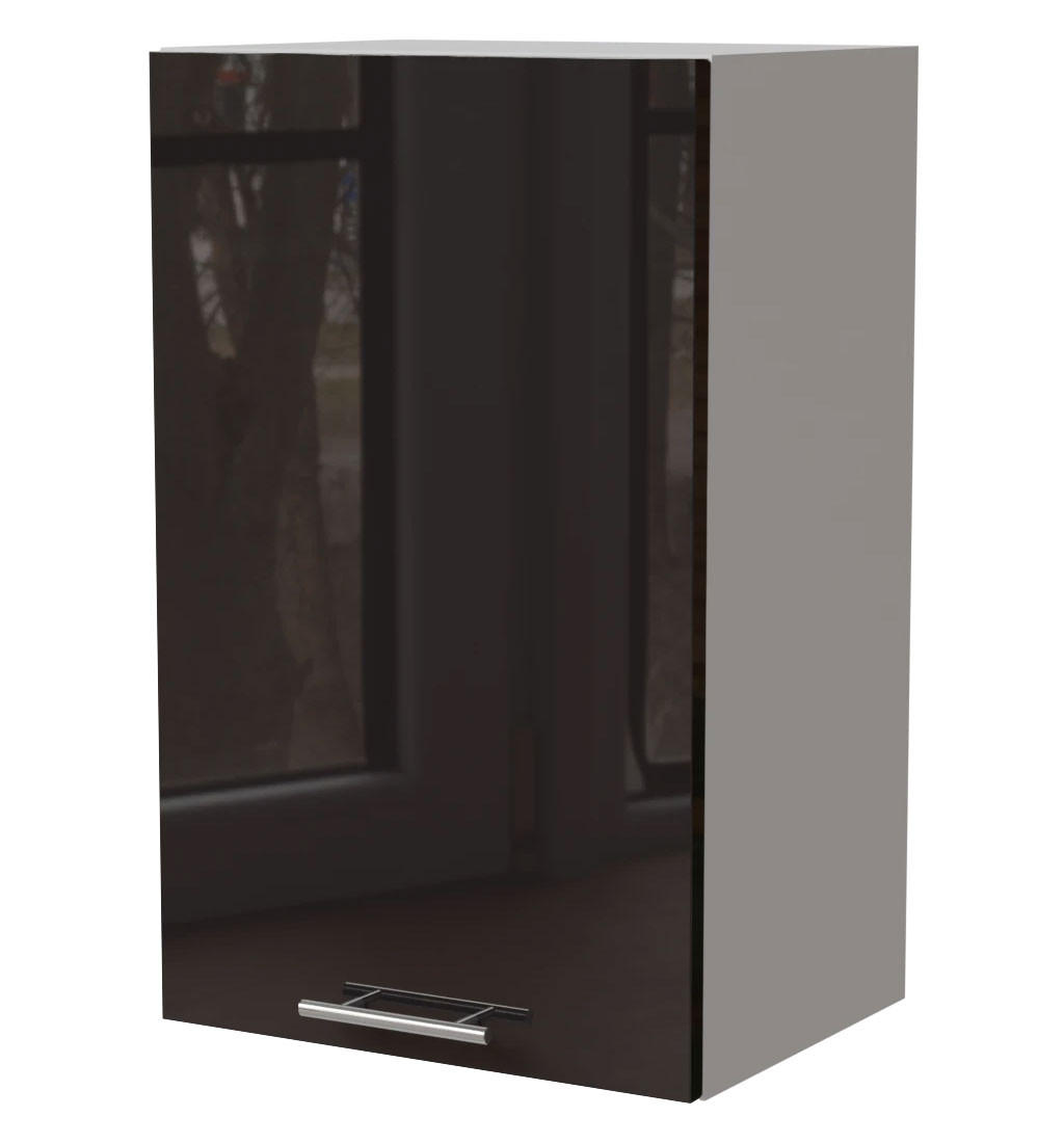 KÜCHENHÄNGESCHRANK Essen W2/45 Schwarz Hochglanz / Weiß Matt 45 / 32,5 / 72cm - Schwarz Hochglanz/Schwarz, Holz/Holzwerkstoff (45/72/32.5cm) - Feldmann-Wohnen