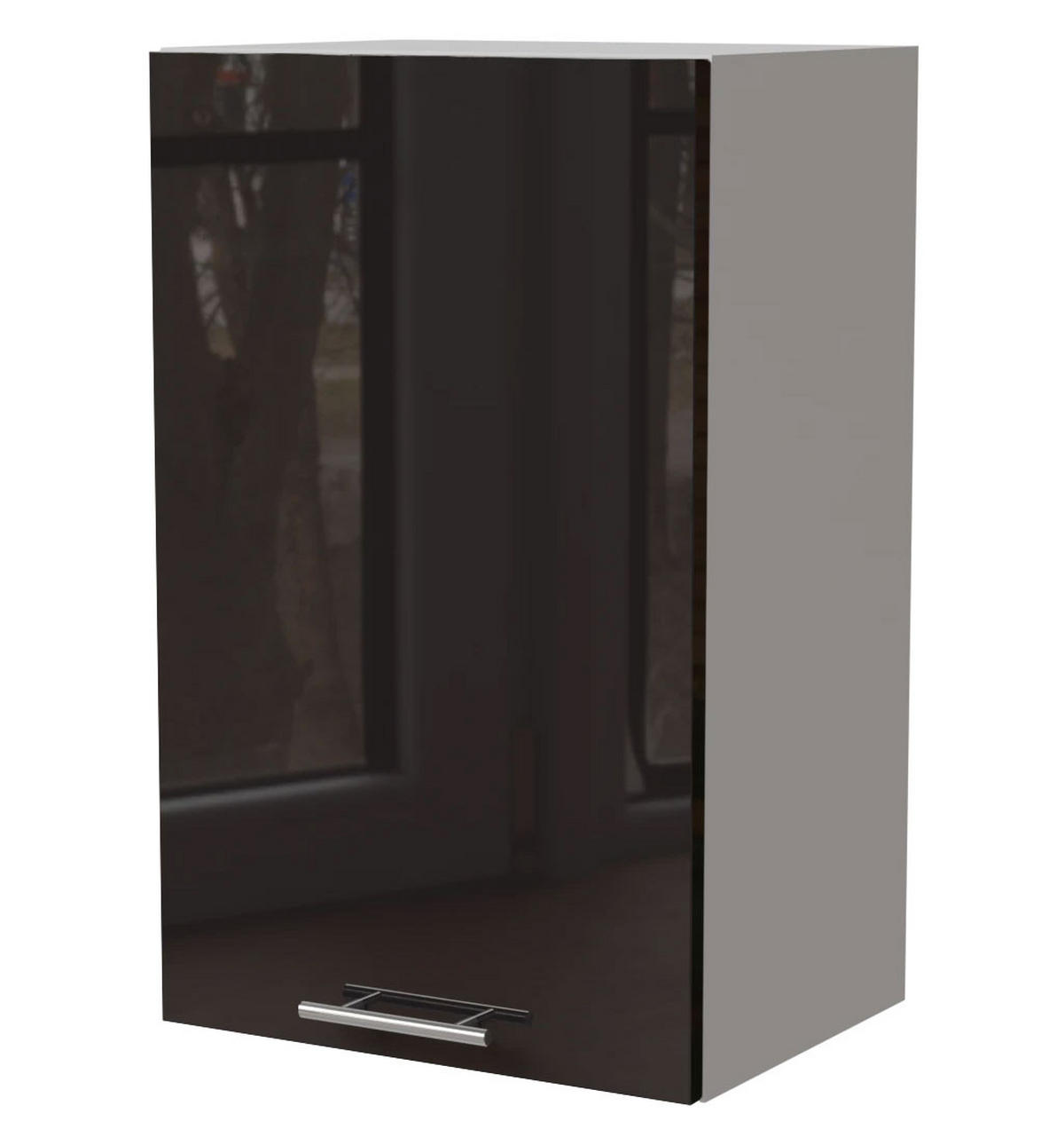 KÜCHENHÄNGESCHRANK Essen W2/45 Schwarz Hochglanz / Weiß Matt 45 / 32,5 / 72cm - Schwarz Hochglanz/Schwarz, Holz/Holzwerkstoff (45/72/32.5cm) - Feldmann-Wohnen