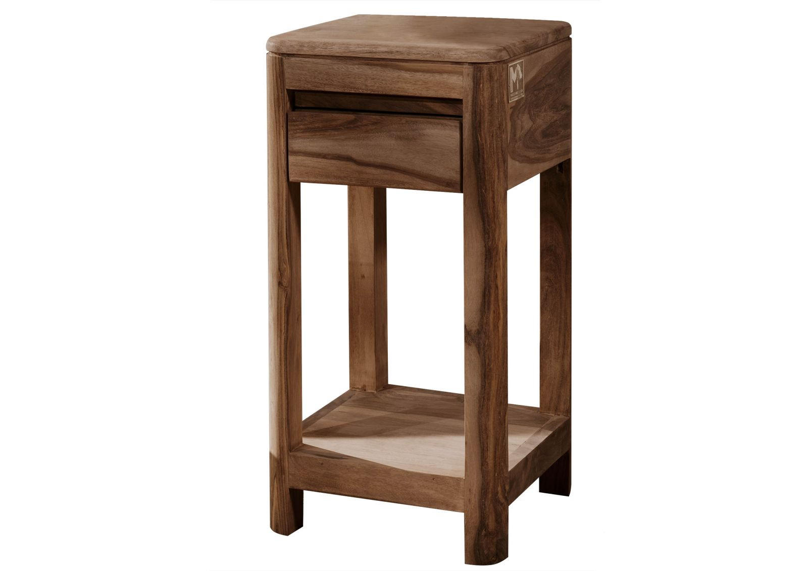 BEISTELLTISCH Sheesham 30x30x60 rot-braun gebeizt TORONTO #112 - Dunkelbraun, Holz (30/30/60cm) - Massivmoebel24