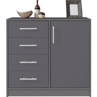 KOMMODE VANO 90/84/40cm mit 4 Schubladen 1 Türen Anthrazit - Anthrazit, Holzwerkstoff (90/84/40cm) - MASSENO