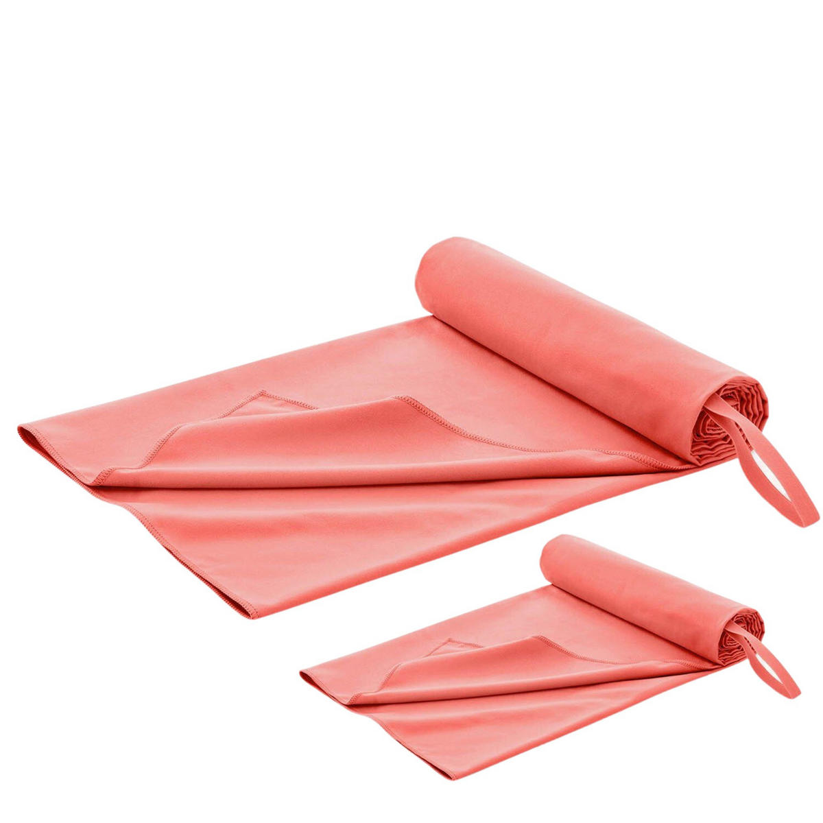 SPORTHANDTUCH Folke 180/90 & 80/40 cm, 2er-Set, Rot - Rot, Textil (90/180cm) - Blumtal