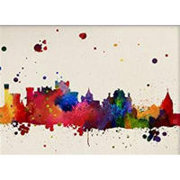POSTER Pamplona Drucke A4 Schwarzer Rahmen - Schwarz, Papier (29.7/5/21cm) - Nacnic