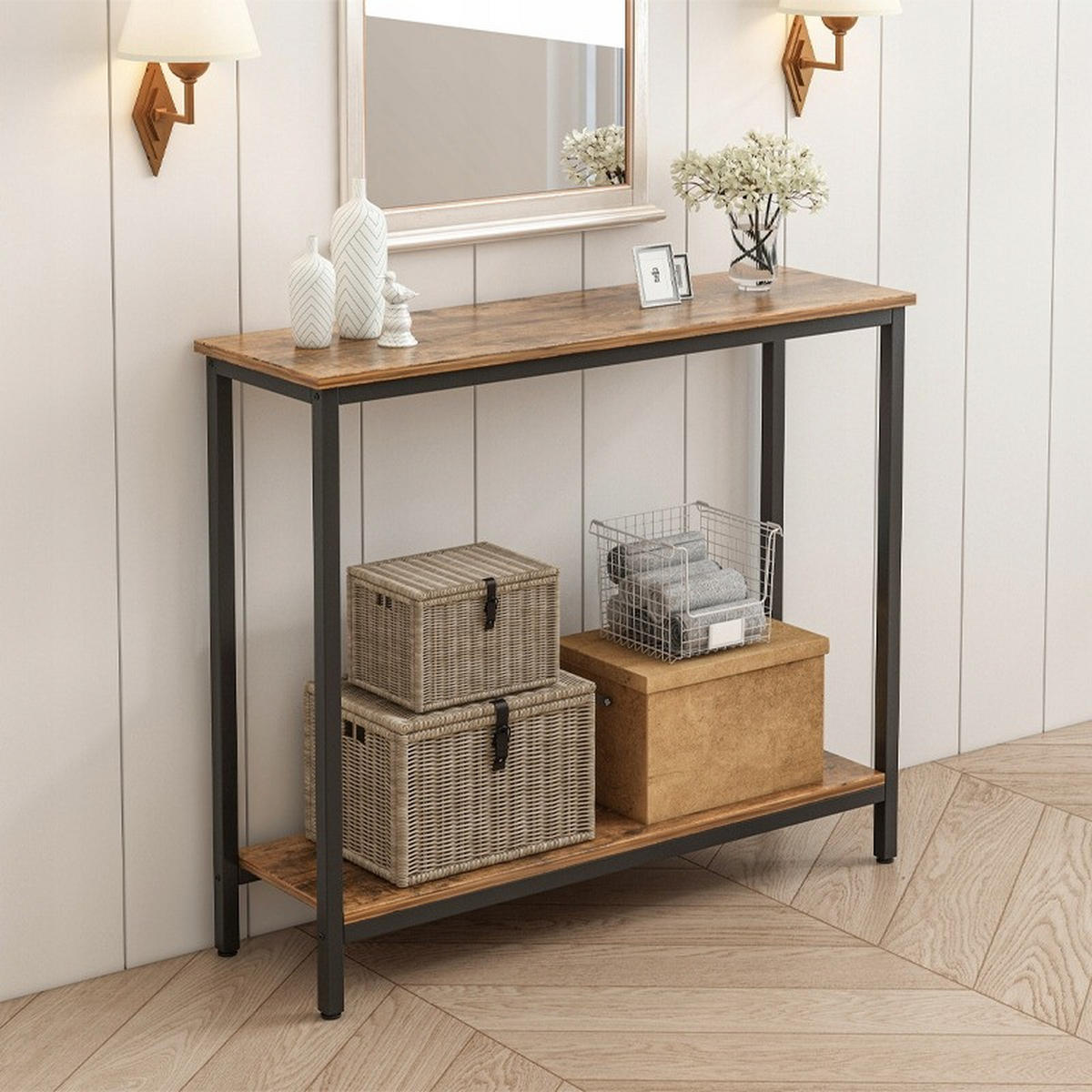 KONSOLENTISCH, braun 100/30/80 cm - Braun, Holzwerkstoff (30/100/80cm)