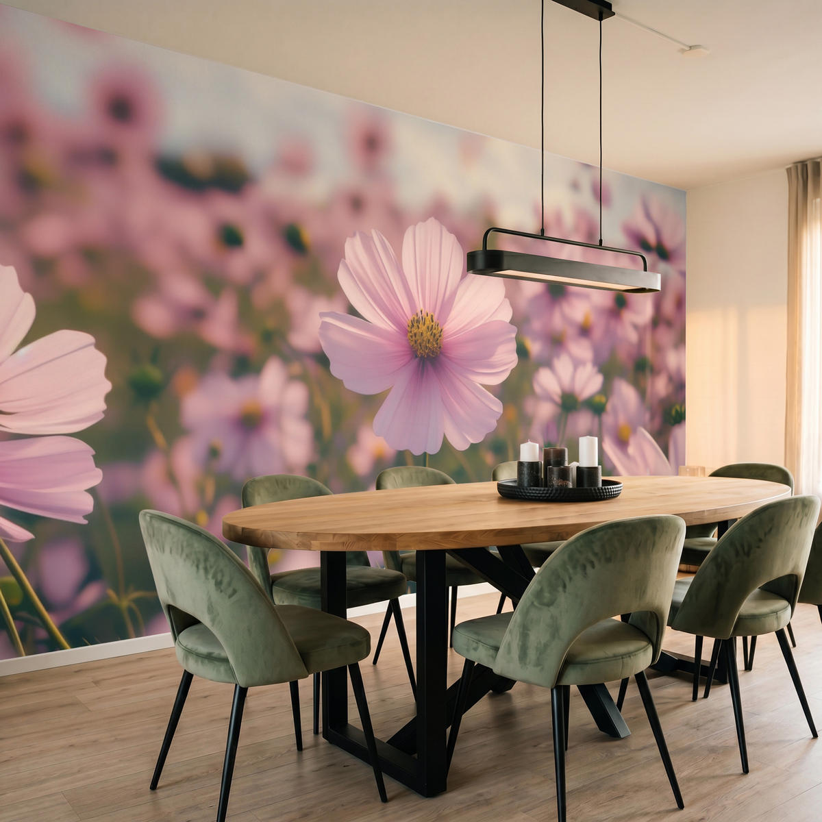 TAPETE - Blumen - Lila - Unscharf - 400x200 cm - Rosa, Papier (400/200cm) - OnlyWow