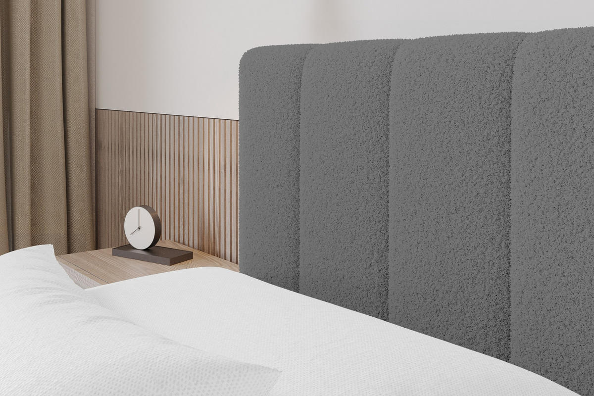 BOXSPRINGOVÁ POSTEL s matrací H3/H4 - OTTA KING - 120x200 cm Šedá - šedobéžová, kompozitní dřevo (120/200cm) - ALTDECOR