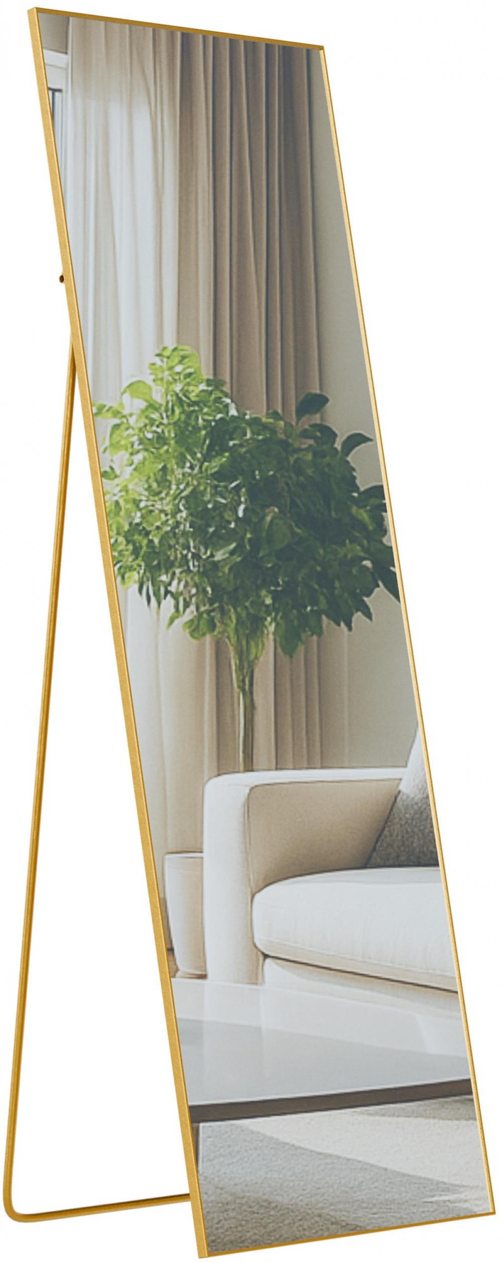 STANDSPIEGEL eckig 50/3/150 cm Glas Gold Glanz - Goldfarben, Glas (50/150/3cm) - CLP