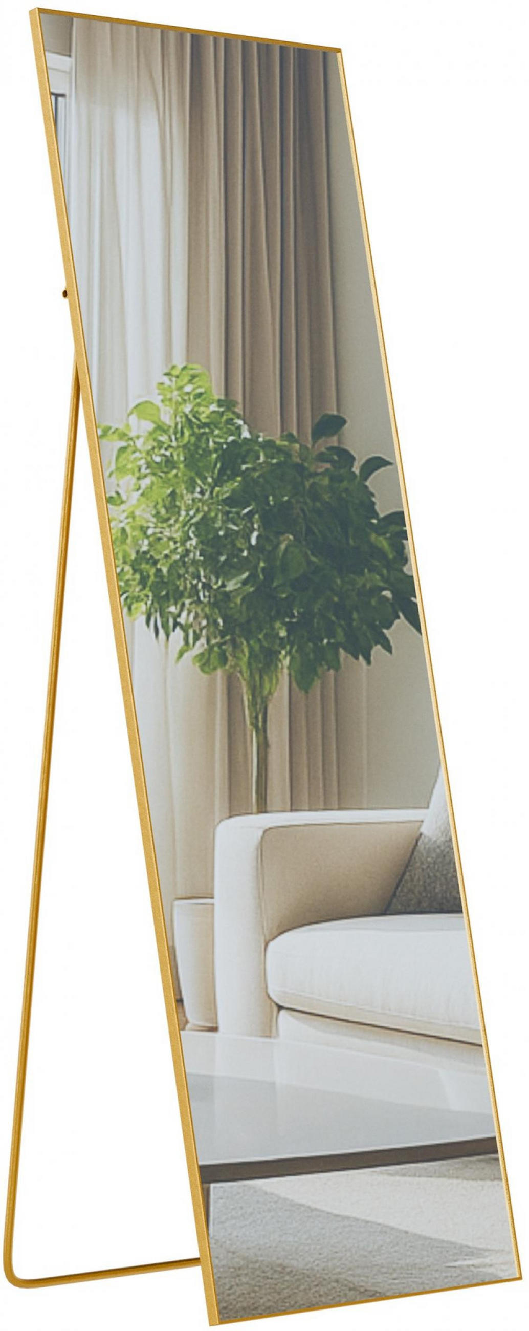 STANDSPIEGEL eckig 50/3/150 cm Glas Gold Glanz - Goldfarben, Glas (50/150/3cm) - CLP