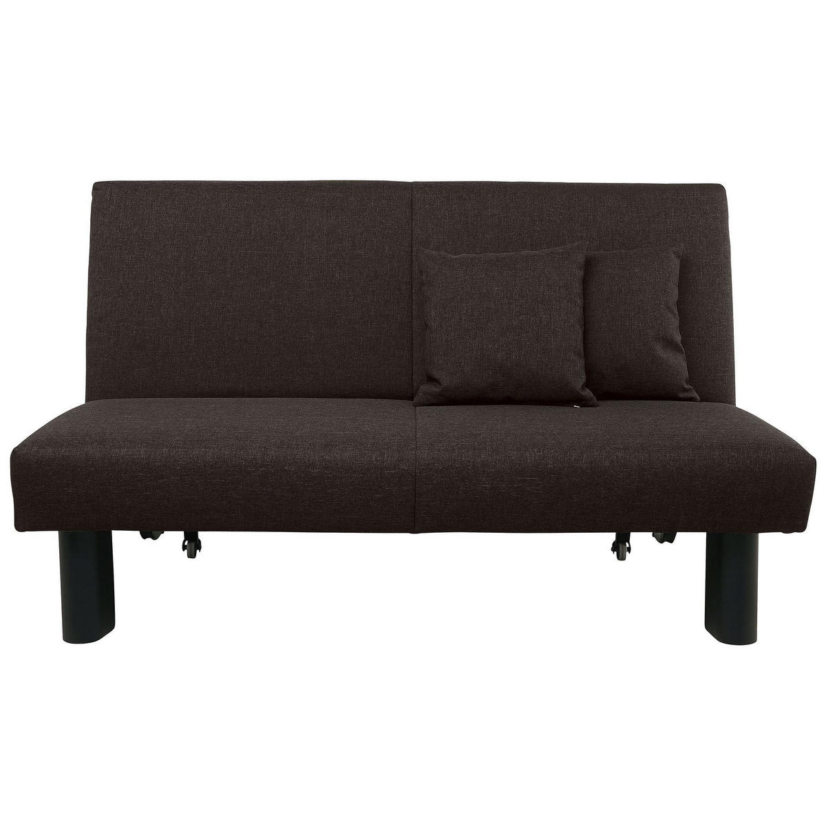 FALTSOFA Kalomira Bezug Flachgewebe Metall schwarz / schoko - Dunkelbraun, Kunststoff (145/84/100cm) - 58aufmkessel