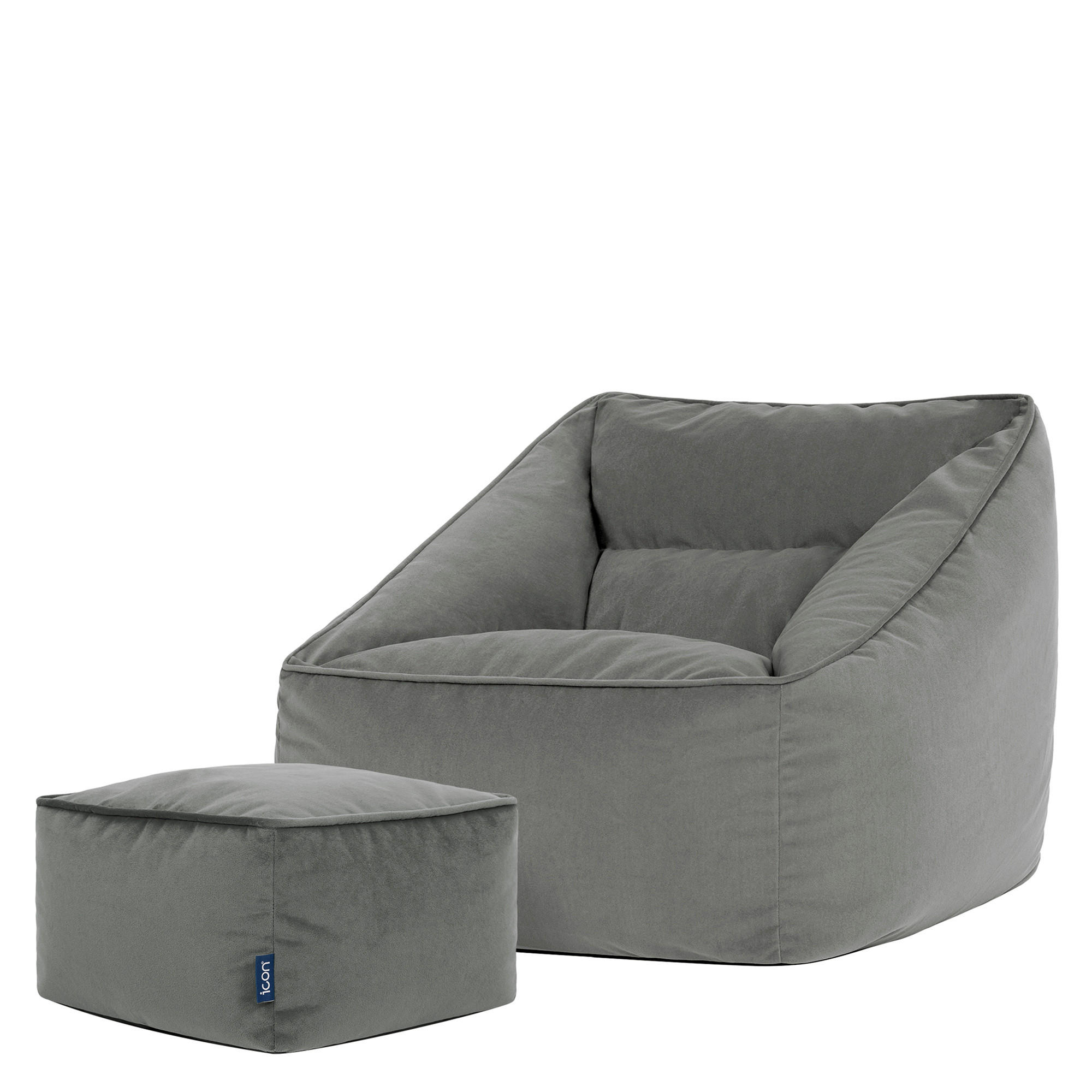 SITZSACK Sessel Natalia mit Hocker Amara - Grau, Textil (70/65/70cm) - icon