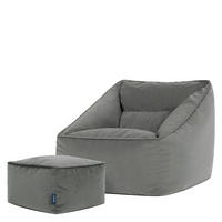SITZSACK Sessel Natalia mit Hocker Amara - Grau, Textil (70/65/70cm) - icon