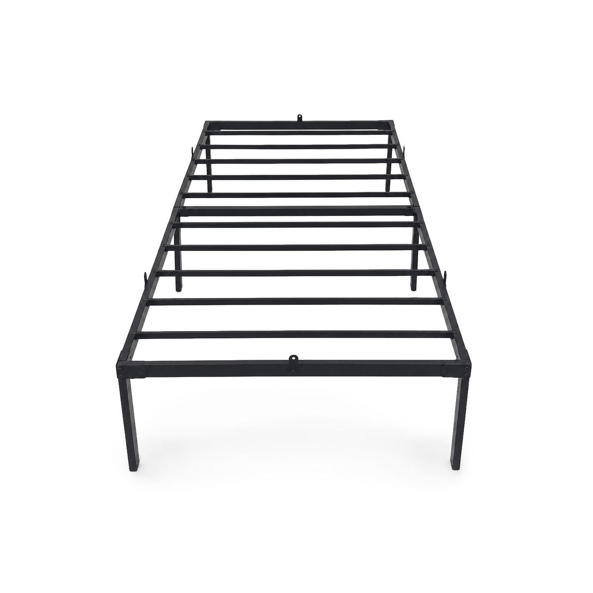 METALLBETT Klappbares 90x200 cm Schwarz - Schwarz, Metall - Akord