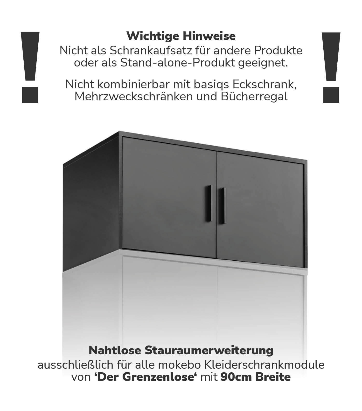 KLEIDERSCHRANKAUFSATZ Der Hochstapler - Anthrazit, Holzwerkstoff (90/47/58cm) - Mokebo