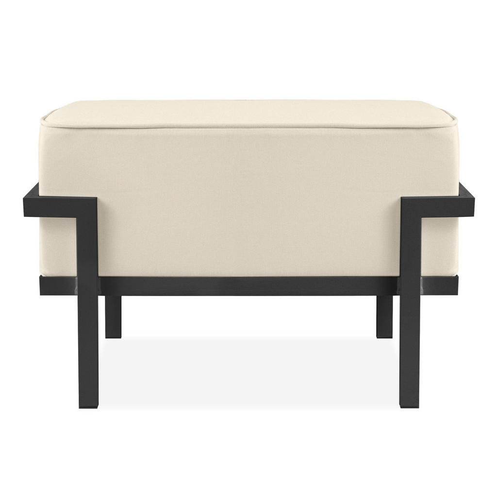 Thumbnail - Konsimo® Gartenlounge-Hocker, Dunkelgrau, Creme, Metall, Textil, 1-Sitzer, Füllung: Schaumstoff, Rechteckig, 69x44x54 cm...