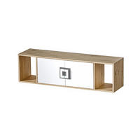 WANDREGAL Nico 12 Eiche hell / Weiß-Farbapplikation Grau 120 / 31 / 33cm - Weiß/Braun, Holz/Holzwerkstoff (120/33/31cm) - Feldmann-Wohnen